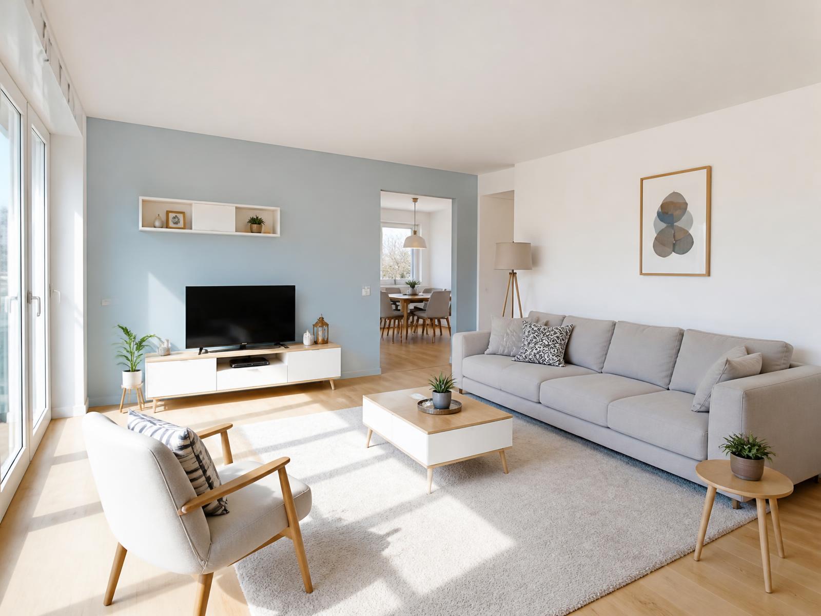 Frisch gestrichenes Wohnzimmer in einer Zürcher Altbauwohnung